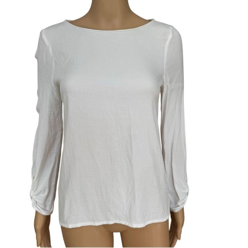 Massimo Dutti off white blouse sleeve details size XS